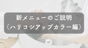 新メニューのご説明(ハリコシアップカラー編)